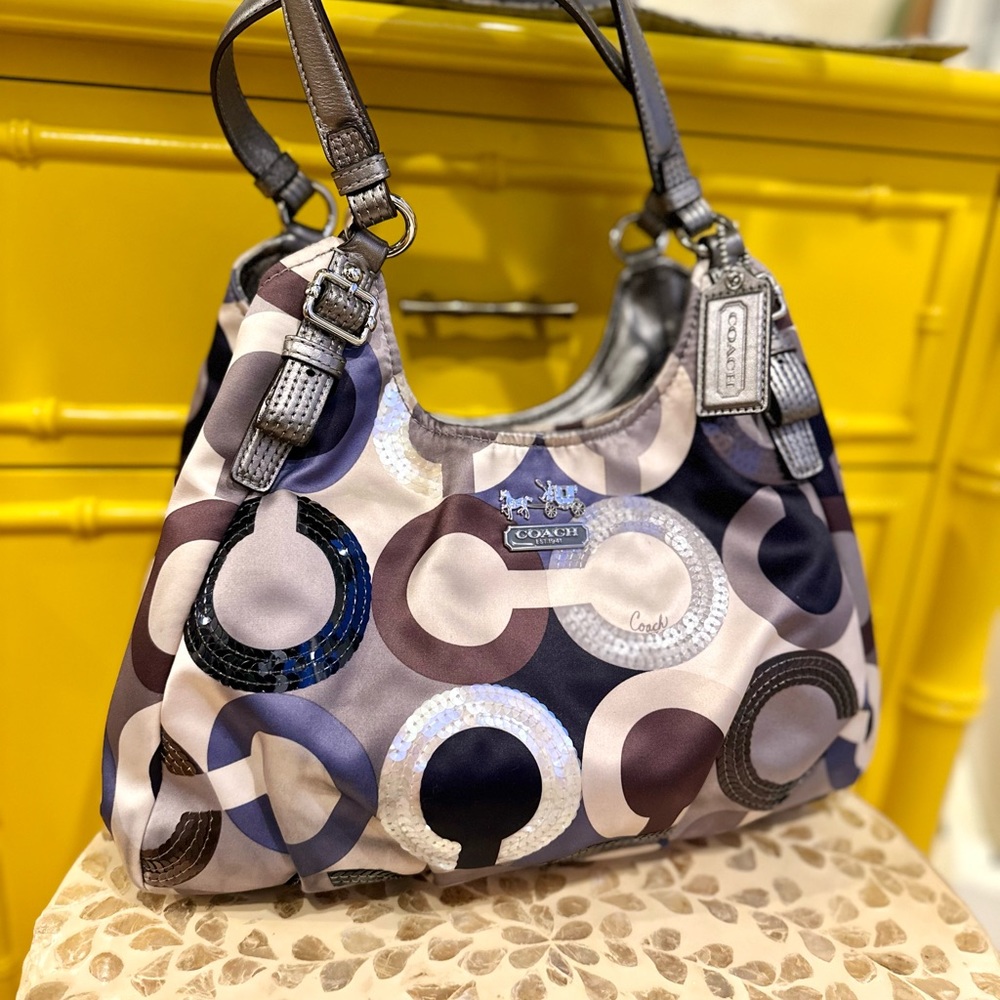 Coach Authentic Signature C’s Shimmer Leather Sho… - image 3